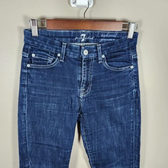 Seven 7 For All Mankind Jeans Womens 25 High Waist Gwenevere Skinny Made in USA - Picture 2 of 9
